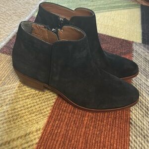 Sam Edelman Black Suede Petty Ankle Booties SZ 6.5 W